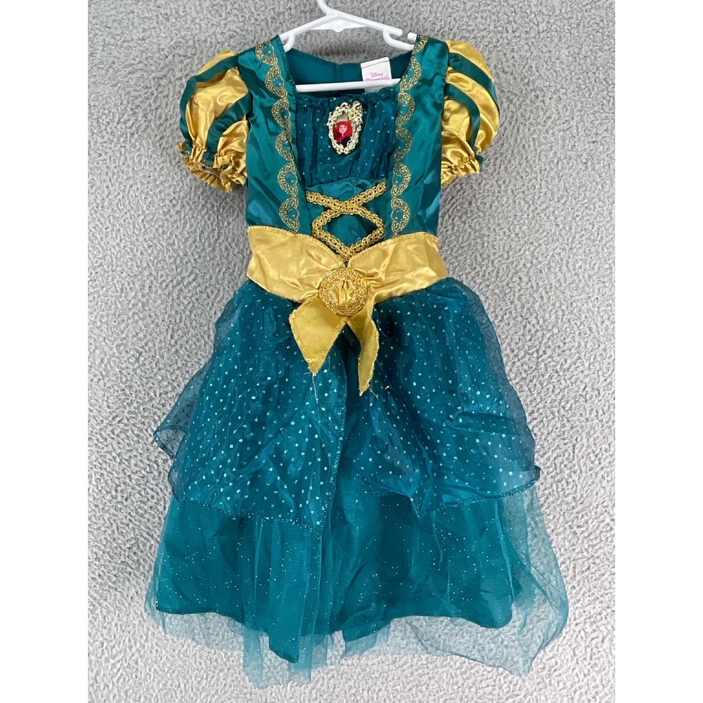 Disney Princess Merida Costume Kids Size 4-6X Teal Gold Brave Dress Up 82899L